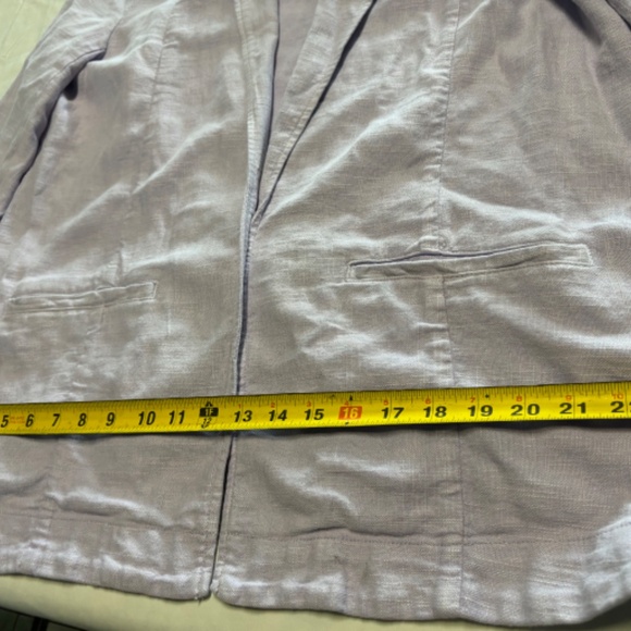 Anthropologie Linen Blend Blazer Jacket Split Back Lilac Women’s Size 12 - Picture 3 of 16